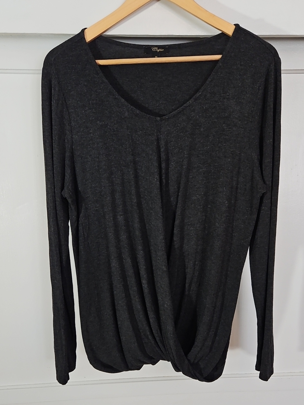 Cupio Dressy Gray Long Sleeve Top